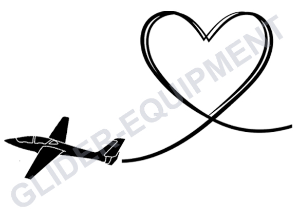 Glider sticker - Fox with heart 15cm [SZ0053]